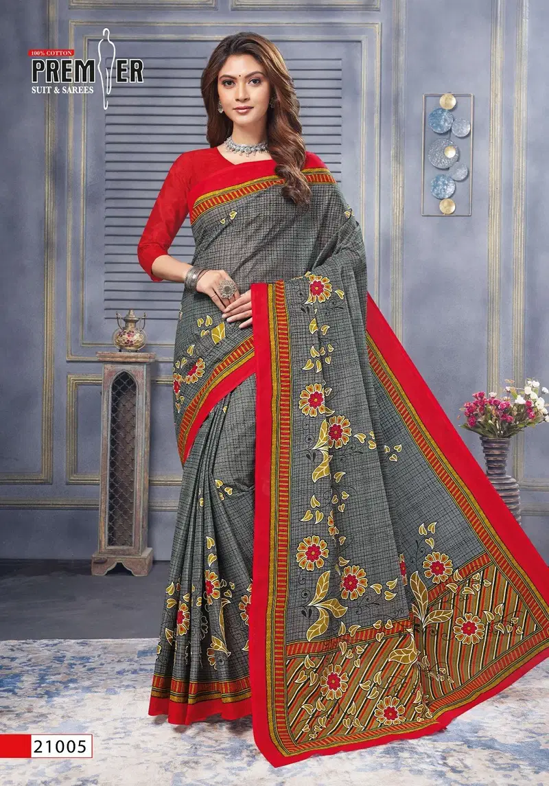 Saravani Vol 21 By Premier Cotton Printed Sarees Wholesale Shop In Surat